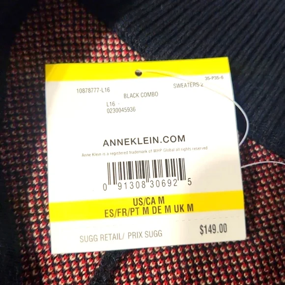 NWT Anne Klein Zip Front Poncho Sweater Size Medium - Picture 9 of 13